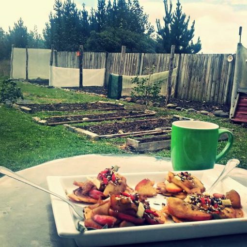 Colazione per due all'aperto.